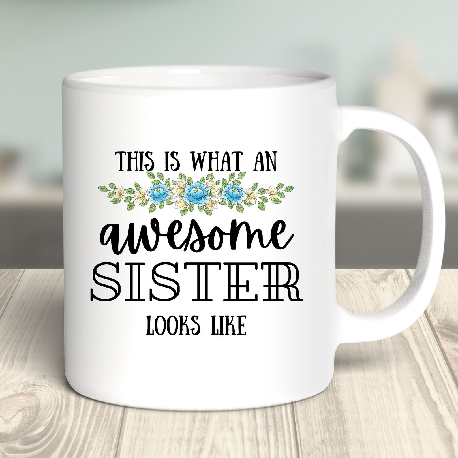 This is What an Awesome Sister Looks Like Mug Cup Birthday Christmas Present 